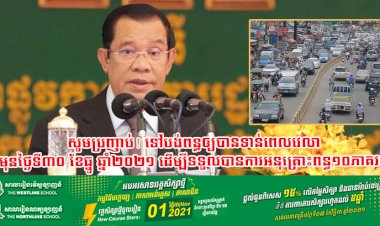 សូមប្រញាប់! ទៅបង់ពន្ធឲ្យបានទាន់ពេលវេលា មុនថ្ងៃទី៣០ ខែធ្នូ ឆ្នាំ២០២១ ដើម្បីទទួលបានការអនុគ្រោះពន្ធ១០ភាគរយ