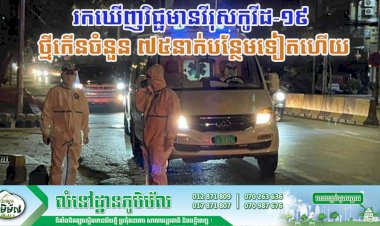 រកឃើញវិជ្ជមានវីរុសកូវីដ-១៩ ថ្មីកើនចំនួន ៧៥នាក់បន្ថែមទៀតហើយ