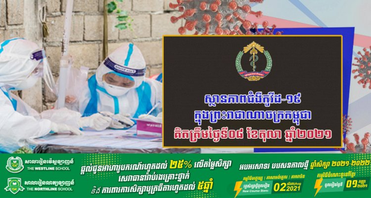 ស្ថានភាពជំងឺកូវីដ-១៩ គិតត្រឹមថ្ងៃទី ០៨ ខែតុលា ឆ្នាំ២០២១