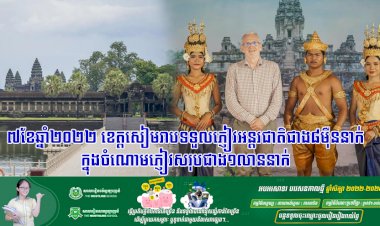 ៧ខែឆ្នាំ២០២២ ខេត្តសៀមរាបទទួលភ្ញៀវអន្តរជាតិជាង៨ម៉ឺននាក់ ក្នុងចំណោមភ្ញៀវសរុបជាង១លាននាក់