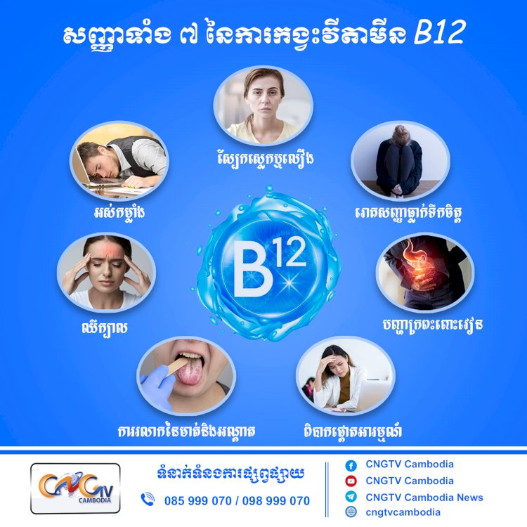 សញ្ញាទាំង ៧ នៃការកង្វះវីតាមីន B12