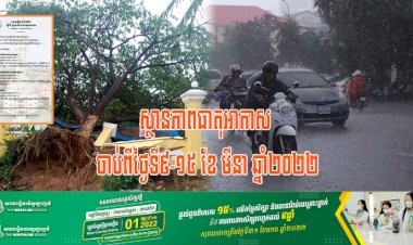 ស្ថានភាពធាតុអាកាស ចាប់ពីថ្ងៃទី៩-១៥ ខែ មីនា ឆ្នាំ២០២២