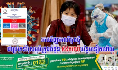 រកឃើញករណីឆ្លងថ្មីជាប្រភេទវីរុសអូមីក្រុងចំនួន ៩៩នាក់ ខណ:ករណីឆ្លងចូលសហគមន៍ចំនួន ៩២ករណី