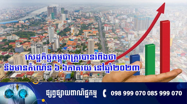សេដ្ឋកិច្ចកម្ពុជាត្រូវបានរំពឹងថា នឹងមានកំណើន ៦,៦ភាគរយ នៅឆ្នាំ២០២៣