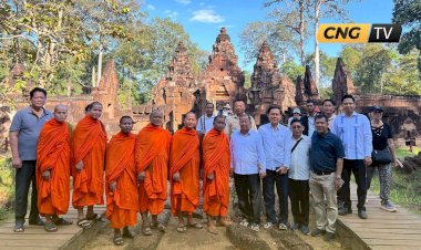 គណៈប្រតិភូព្រះមន្ត្រីសង្ឃខ្មែរក្រោម និមន្តបន្តទស្សនកិច្ចទស្សនាប្រាសាទបន្ទាយស្រី និងប្រាសាទភ្នំបាក់ខែង ខេត្តសៀមរាប