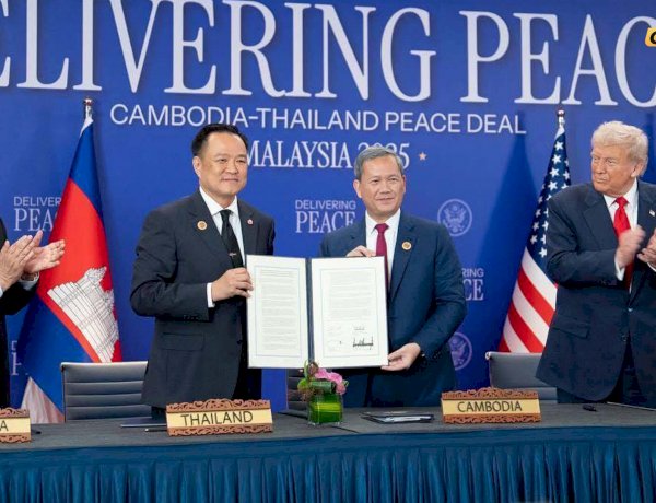 លទ្ធផលនៃពិធីចុះហត្ថលេខាលើសេចក្តីថ្លែងការណ៍រួម ដោយនាយករដ្ឋមន្ត្រីនៃព្រះរាជាណាចក្រកម្ពុជា និងនាយករដ្ឋមន្ត្រីនៃព្រះរាជាណាចក្រថៃ