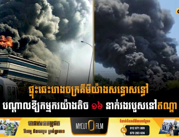 ផ្ទុះឆេះរោងចក្រគីមីយ៉ាងសន្ធោសន្ធៅ បណ្តាលឱ្យកម្មករយ៉ាងតិច ១៦ នាក់រងរបួសនៅឥណ្ឌា
